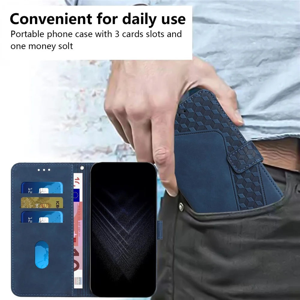 For iPhone 13 Pro PU Leather Phone Case Wallet Anti-Scratch Cover with 7-Shape Imprinted Pattern - Purple - 6