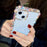 For iPhone 13 Diamond Texture Full Rhinestone Edge TPU Phone Cover - Transparent Pink - 5