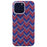 For iPhone 15 Pro Max Luminous Magnetic Phone Case PC Shockproof Cover Compatible with MagSafe - Red and Blue V Pattern - 1