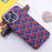 For iPhone 12 Pro Max 6.7 inch Case Hard PC Luminous  Phone Cover Compatible with MagSafe - Red and Blue V Pattern - 2