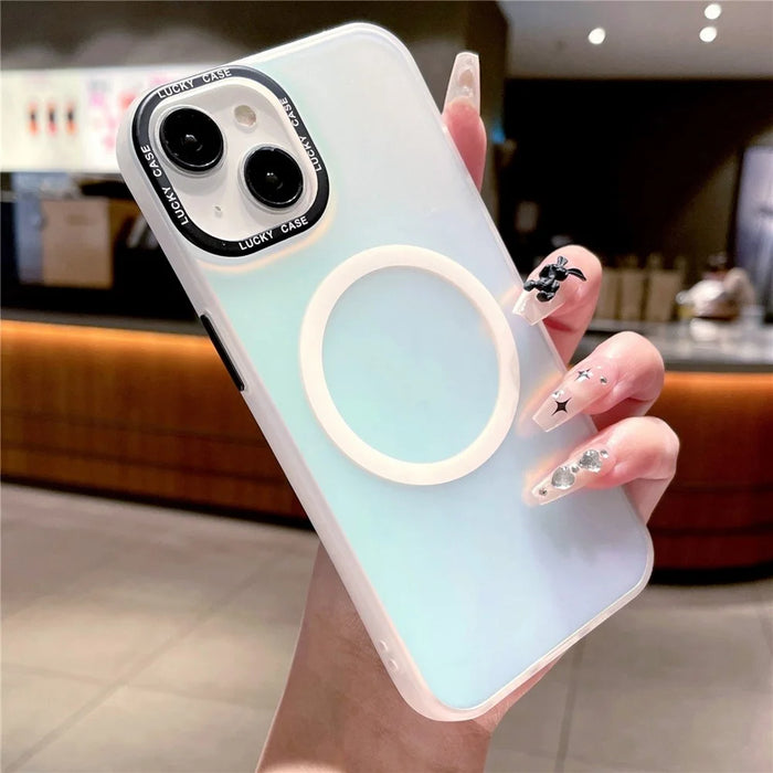 For iPhone 15 Plus Case PC+TPU Magnetic Anti-shock Phone Cover Compatible with MagSafe - 1
