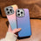 For iPhone 15 Pro Max Case PC+TPU Electroplating Lens Frame Laser Effect Phone Back Cover - Peacock Blue - 5