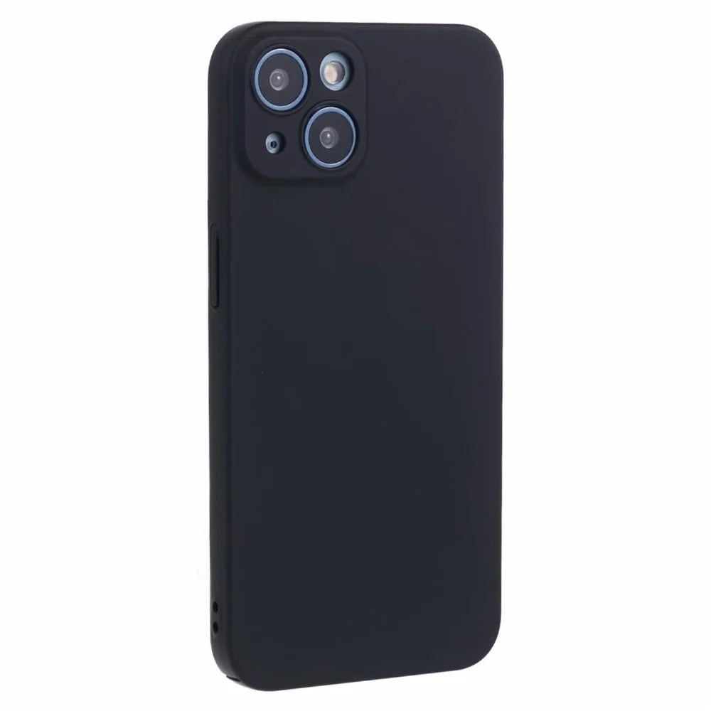 For iPhone 13 Case Skin-touch Rubberized Drop Resistant PC Cell Phone Cover - Black - 3