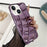 For iPhone 13 Case Rhombus Grid TPU Phone Cover Electroplating Surface - Purple - 1