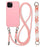 For iPhone 14 Pro Max Case Soft TPU Shock-Absorbent Smart Phone Cover with Straps - Pink - 1