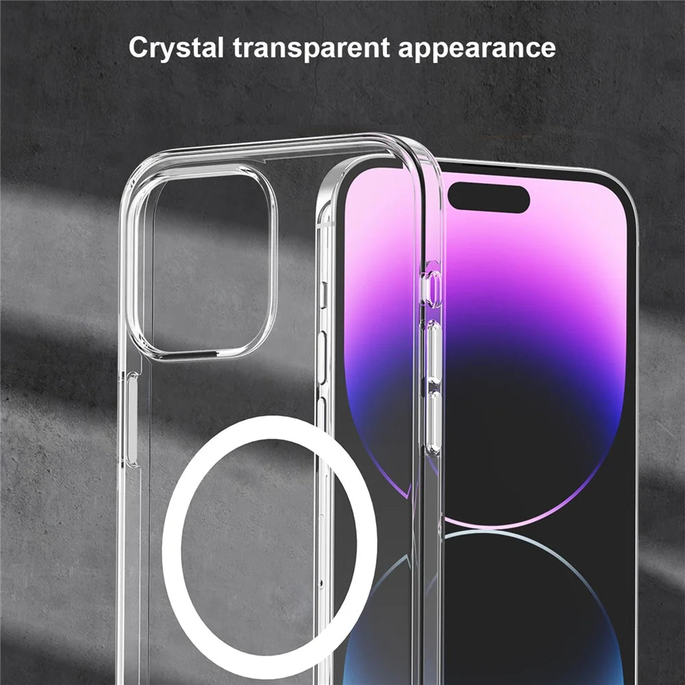BENWIS For iPhone 13 Pro Crystal Clear Case Compatible with MagSafe Anti-drop TPU+PC Phone Cover - 5