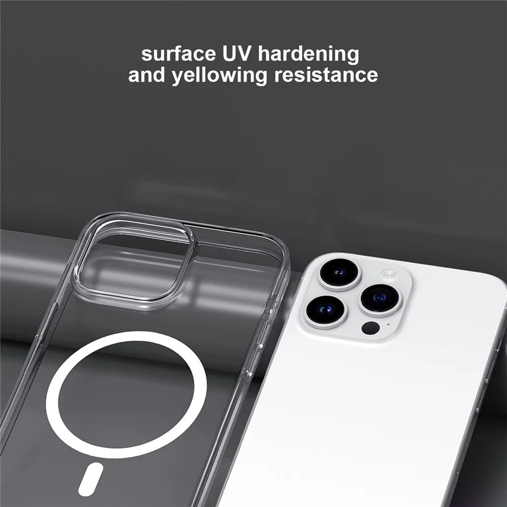 BENWIS For iPhone 13 Pro Crystal Clear Case Compatible with MagSafe Anti-drop TPU+PC Phone Cover - 6