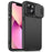 For iPhone 13 mini 5.4 inch Cell Phone Case PC+TPU Shell with Slide Camera Cover - Black - 1