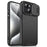 For iPhone 15 Case with Slide Camera Cover PC+TPU Protective Phone Protector - Black - 1