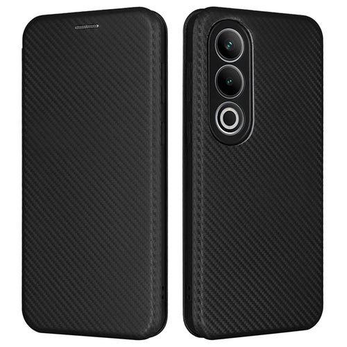 For OnePlus Nord CE4 5G Flip Case Magnetic PU Leather Phone Cover Card Slot - Black - 1
