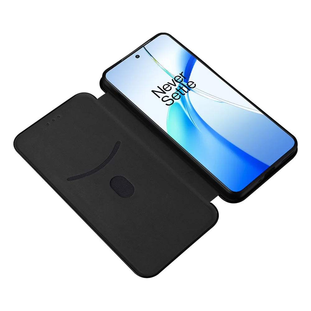 For OnePlus Nord CE4 5G Flip Case Magnetic PU Leather Phone Cover Card Slot - Black - 2