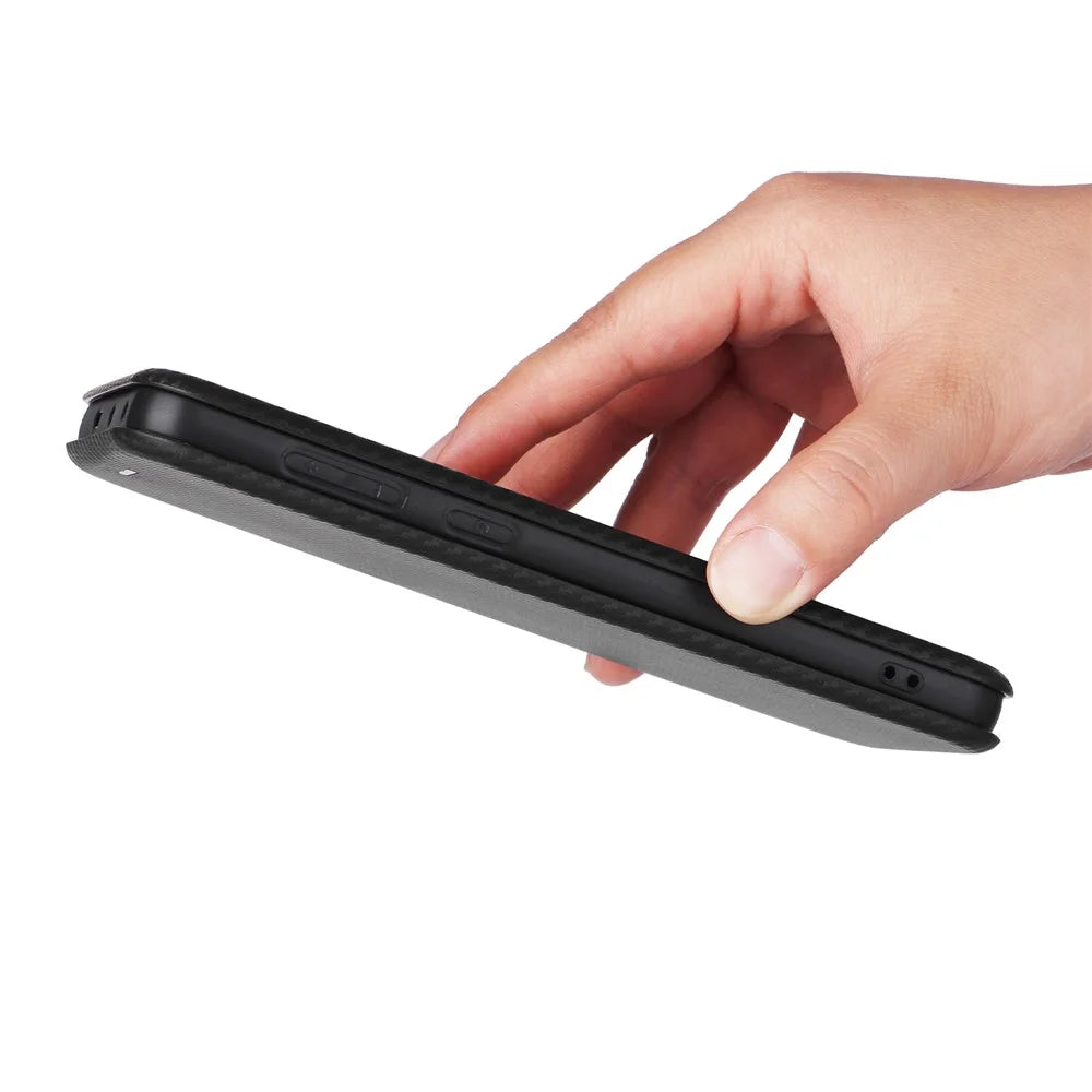 For OnePlus Nord CE4 5G Flip Case Magnetic PU Leather Phone Cover Card Slot - Black - 6