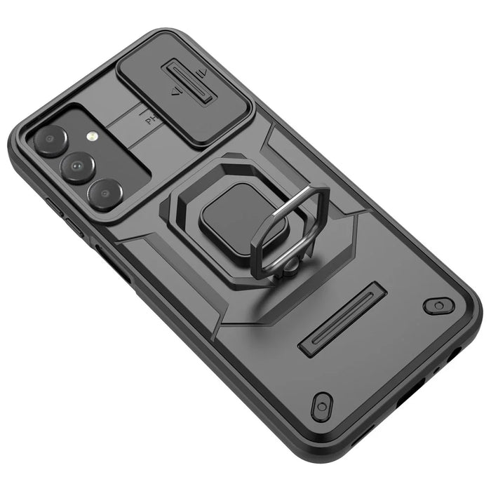 For Samsung Galaxy A15 4G / A15 5G Protective Case Slide Lens Cover PC+TPU Phone Shell - Black - 3