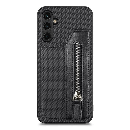 C1-04 For Samsung Galaxy A35 5G Case Leather+PC+TPU Zipper Wallet Smartphone Cover - Black - 1