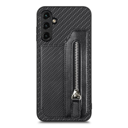 C1-04 For Samsung Galaxy A35 5G Case Leather+PC+TPU Zipper Wallet Smartphone Cover - Black - 1
