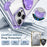For iPhone 12 / 12 Pro Case Compatible with MagSafe Rotating Kickstand TPU+PC Phone Cover - Transparent Purple - 2