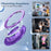 For iPhone 12 / 12 Pro Case Compatible with MagSafe Rotating Kickstand TPU+PC Phone Cover - Transparent Purple - 6