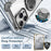 For iPhone 12 Pro Max Magnetic Case Anti-drop TPU+PC Kickstand Phone Cover - Transparent Black - 2