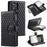 Style 012 for Samsung Galaxy S23 Ultra Case PU Leather Zipper Wallet Phone Cover with Wrist Strap - Black - 1