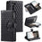 Style 012 for Samsung Galaxy S23+ Wallet Case Rhombus Imprinted PU Leather Flip Phone Cover - Black - 1