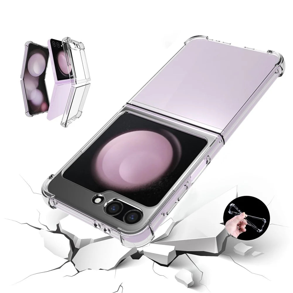 Phone Case for Samsung Galaxy Z Flip7 FE 5G / Z Flip6 5G TPU Case Anti-Drop Four Corner Airbag Phone Cover - 2