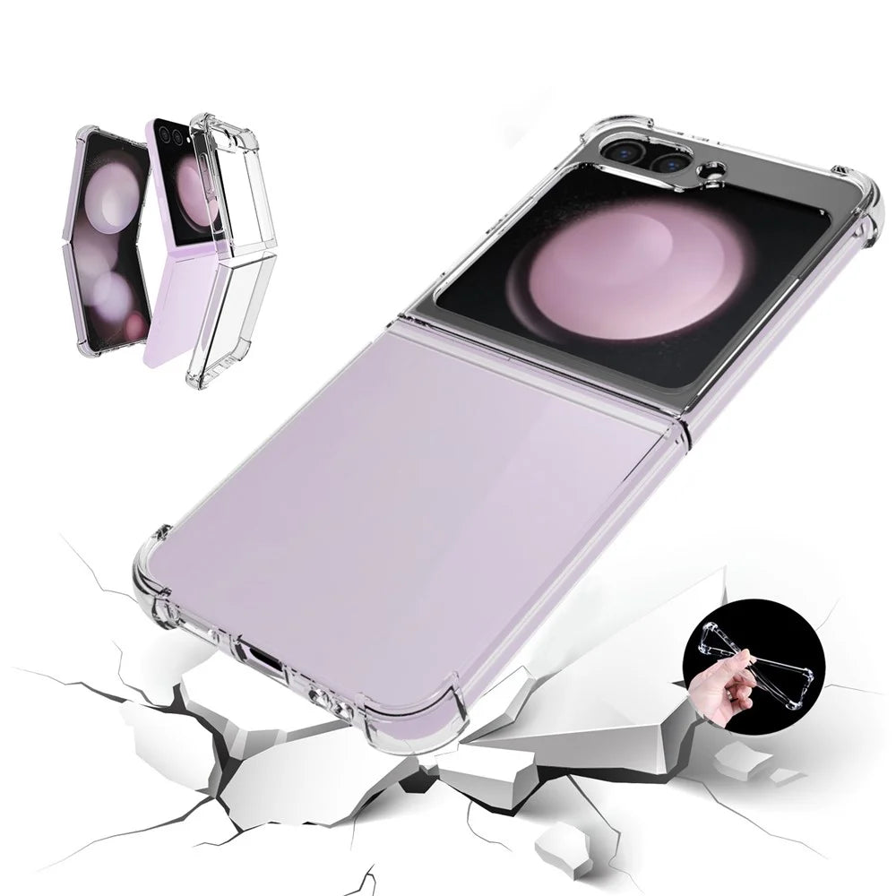Phone Case for Samsung Galaxy Z Flip7 FE 5G / Z Flip6 5G TPU Case Anti-Drop Four Corner Airbag Phone Cover - 3