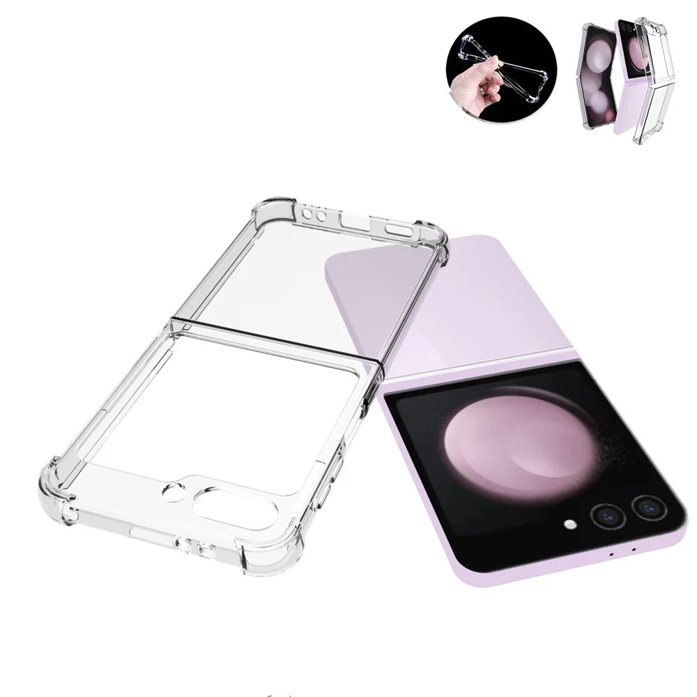 Phone Case for Samsung Galaxy Z Flip7 FE 5G / Z Flip6 5G TPU Case Anti-Drop Four Corner Airbag Phone Cover - 4