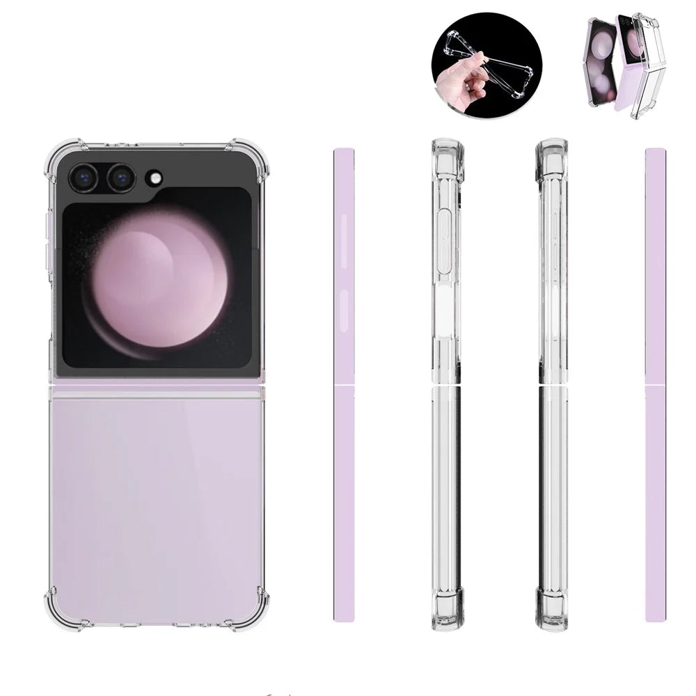 Phone Case for Samsung Galaxy Z Flip7 FE 5G / Z Flip6 5G TPU Case Anti-Drop Four Corner Airbag Phone Cover - 6