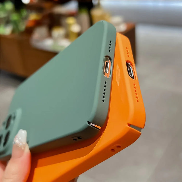 For iPhone 15 Pro Max Case Rubberized Hard PC Phone Cover Skin-touch Feeling - Orange - 3