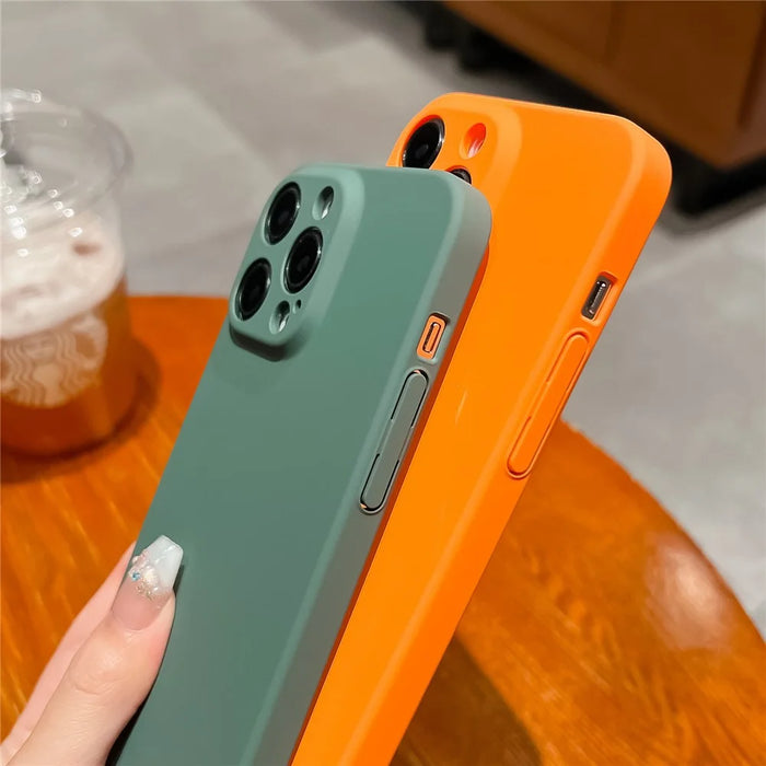For iPhone 15 Pro Max Case Rubberized Hard PC Phone Cover Skin-touch Feeling - Orange - 4