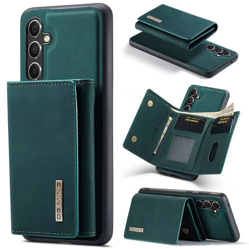 DG.MING M1 Series for Samsung Galaxy A55 5G Case Magnetic Detachable Leather Back Cover - Green - 1