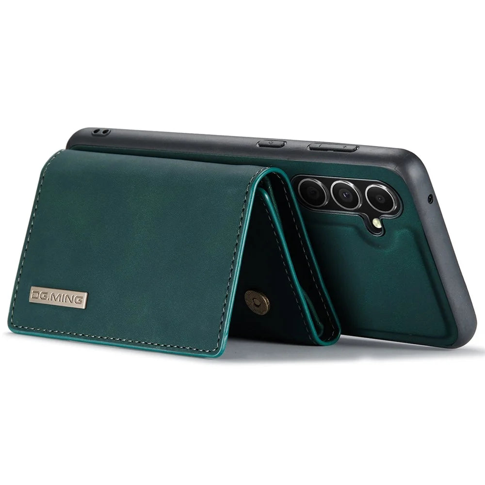 DG.MING M1 Series for Samsung Galaxy A55 5G Case Magnetic Detachable Leather Back Cover - Green - 3