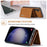 DG.MING M1 Series for Samsung Galaxy A35 5G Case Detachable Card Holder Leather Coating Phone Cover - Brown - 5