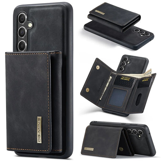 DG.MING M1 Series for Samsung Galaxy A15 4G / A15 5G Case Detachable Wallet Phone Cover - Black - 1