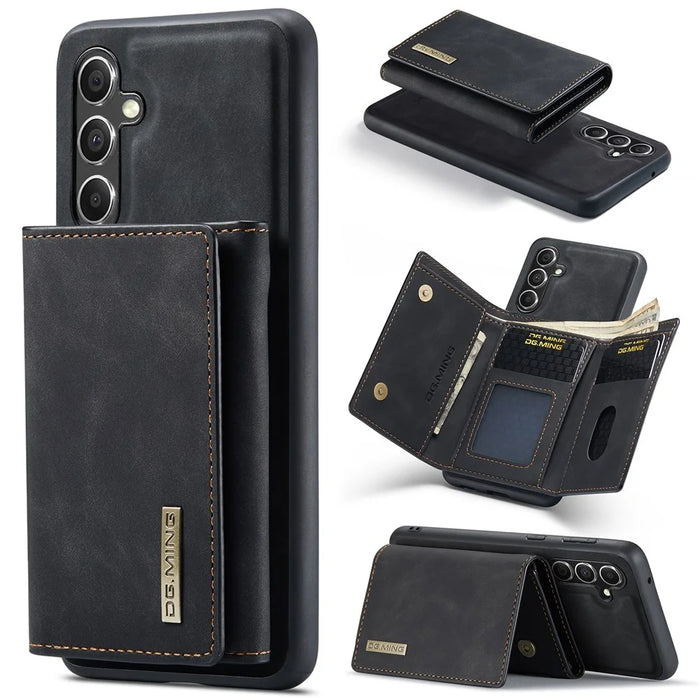 DG.MING M1 Series for Samsung Galaxy A15 4G / A15 5G Case Detachable Wallet Phone Cover - Black - 1