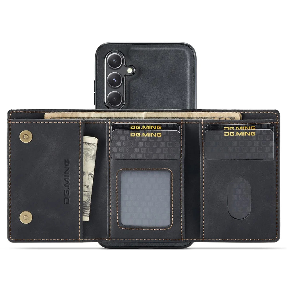 DG.MING M1 Series for Samsung Galaxy A15 4G / A15 5G Case Detachable Wallet Phone Cover - Black - 2