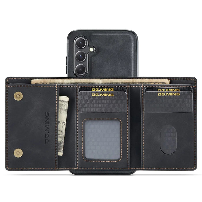 DG.MING M1 Series for Samsung Galaxy A15 4G / A15 5G Case Detachable Wallet Phone Cover - Black - 2