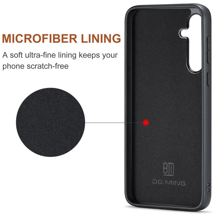 DG.MING M1 Series for Samsung Galaxy A15 4G / A15 5G Case Detachable Wallet Phone Cover - Black - 4