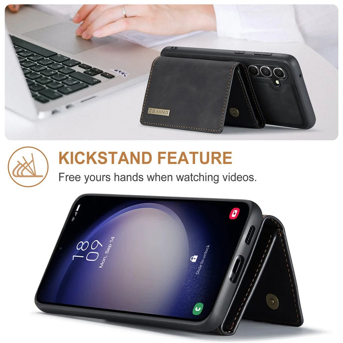 DG.MING M1 Series for Samsung Galaxy A15 4G / A15 5G Case Detachable Wallet Phone Cover - Black - 5