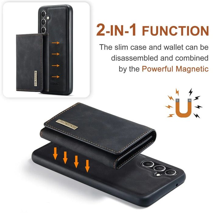 DG.MING M1 Series for Samsung Galaxy A15 4G / A15 5G Case Detachable Wallet Phone Cover - Black - 7