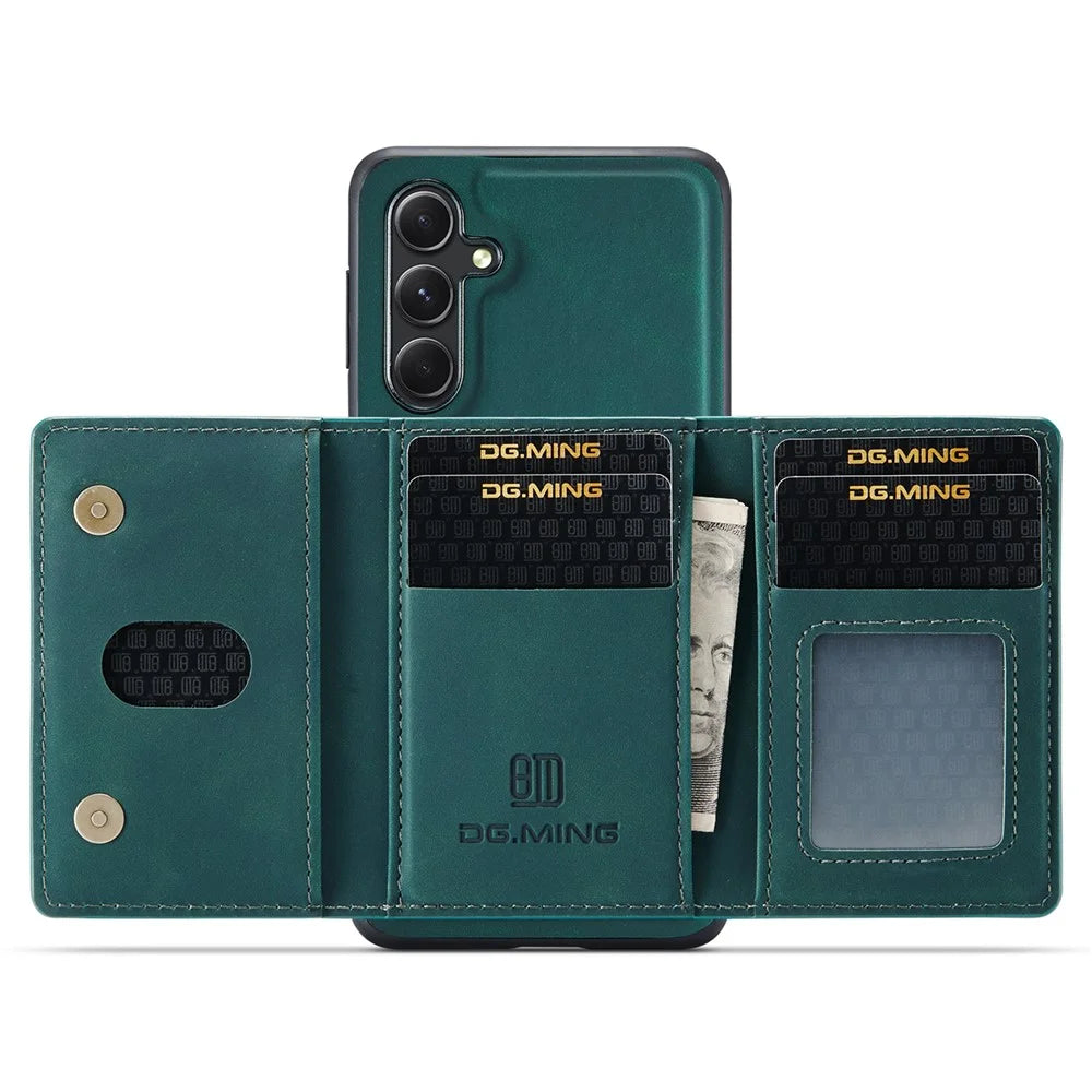 DG.MING M2 Series for Samsung Galaxy A55 5G Magnetic Phone Case Detachable Wallet Cover - Green - 2