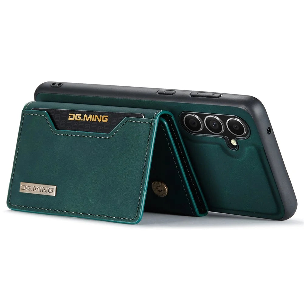 DG.MING M2 Series for Samsung Galaxy A55 5G Magnetic Phone Case Detachable Wallet Cover - Green - 3