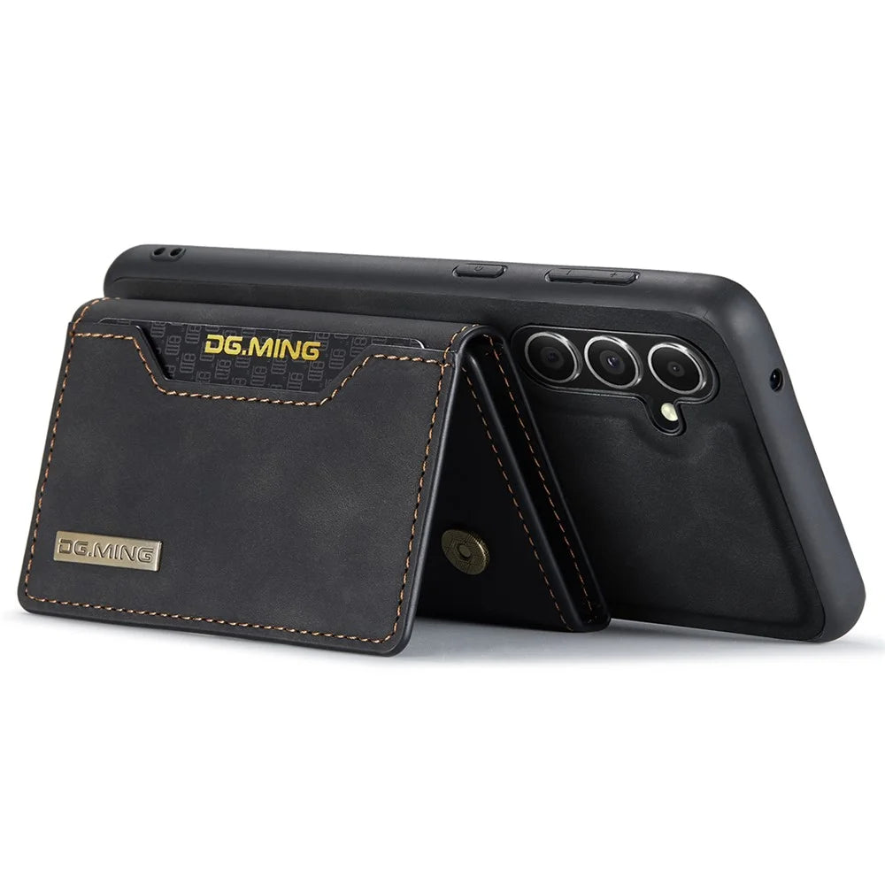 DG.MING M2 Series for Samsung Galaxy A15 4G / 5G Case Detachable 2-in-1 Wallet Phone Leather Back Cover - Black - 3