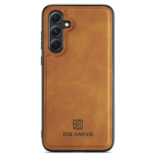 DG.MING For Samsung Galaxy A55 5G Case PU Leather+PC+TPU Hybrid Phone Cover - Brown - 1