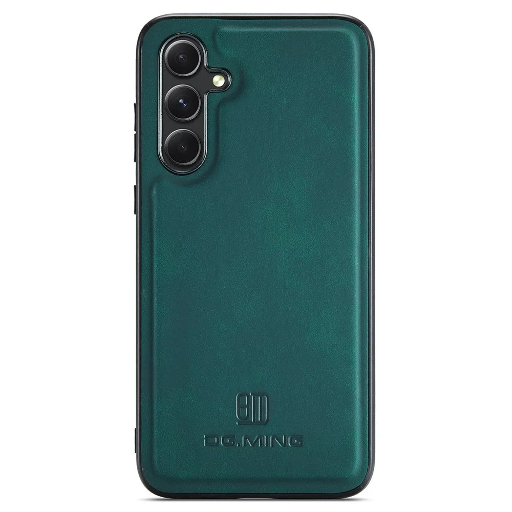 DG.MING For Samsung Galaxy A35 5G Case Leather+PC+TPU Anti-Drop Phone Cover - Green - 1