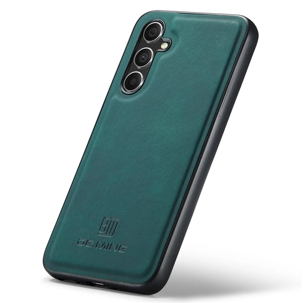 DG.MING For Samsung Galaxy A35 5G Case Leather+PC+TPU Anti-Drop Phone Cover - Green - 5
