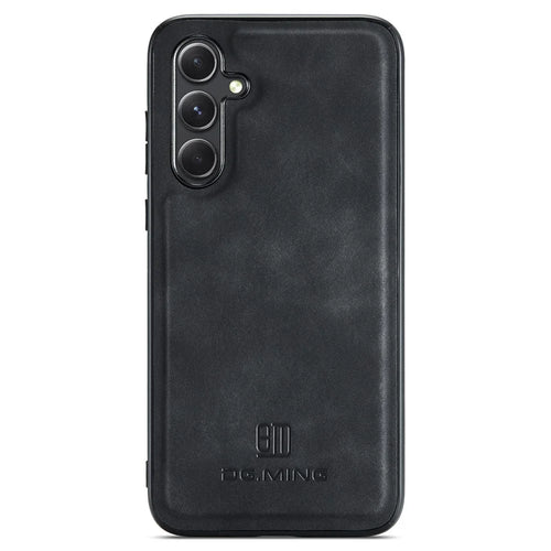 DG.MING For Samsung Galaxy A15 4G / A15 5G Case Drop-Resistant Leather Coated PC+TPU Phone Cover - Black - 1