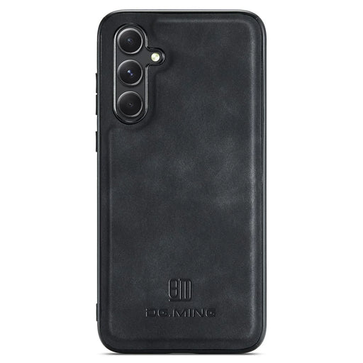DG.MING For Samsung Galaxy A15 4G / A15 5G Case Drop-Resistant Leather Coated PC+TPU Phone Cover - Black - 1