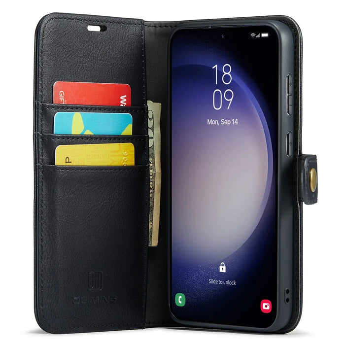 DG.MING for Samsung Galaxy A55 5G Case Detachable Split Leather Phone Cover with Stand Wallet - Black - 2