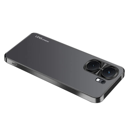 For vivo iQOO Neo9 Pro 5G Case Shockproof Acrylic+TPU Electroplating Metal Frame Phone Cover - Black - 1